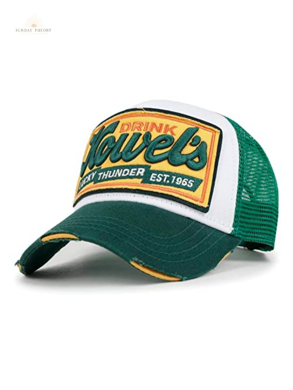 Distressed Vintage Baseball Cap Embroidered Half Mesh Trucker Hat Adjustable